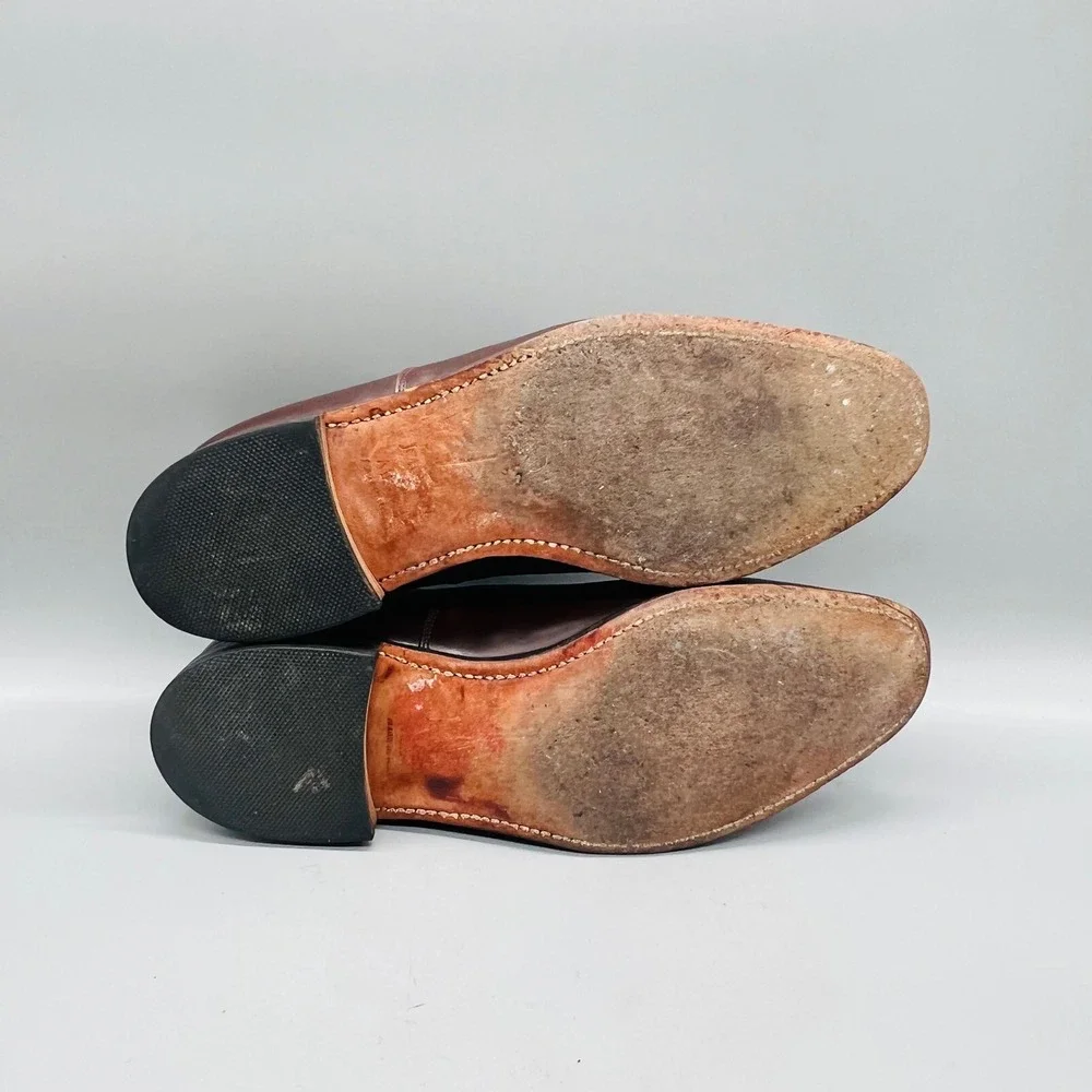 Johnston & Murphy Oxford Mens 9 Bron Leather Cap Toe Optima Dress Shoes Preppy